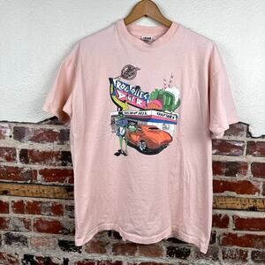 Vintage Frog Follies Shirt Size XL Pink Single Stitch Diner Hot Rod Car Show 90s